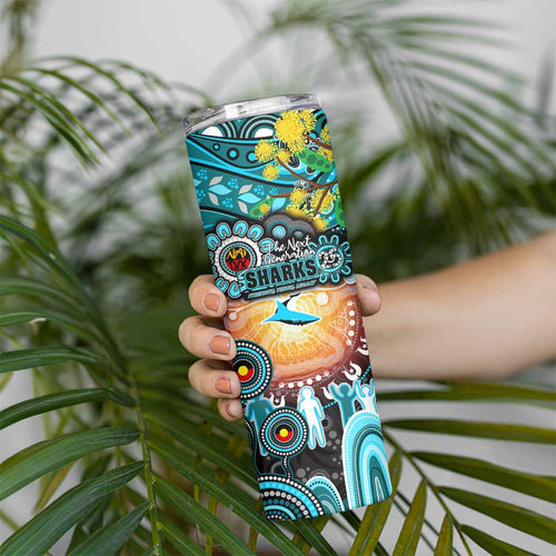 NAIDOC Week 2025 Sharks Rugby Skinny Tumbler Aboriginal Dot Painting