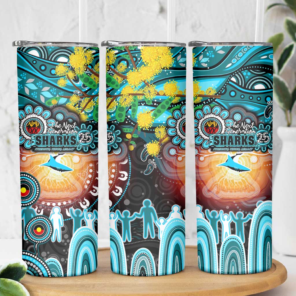 NAIDOC Week 2025 Sharks Rugby Skinny Tumbler Aboriginal Dot Painting
