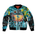 Personalised NAIDOC Week 2025 Sharks Rugby Sleeve Zip Bomber Jacket Aboriginal Dot Painting