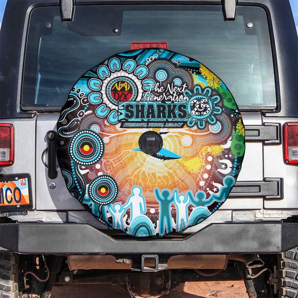 NAIDOC Week 2025 Sharks Rugby Spare Tire Cover Aboriginal Dot Painting