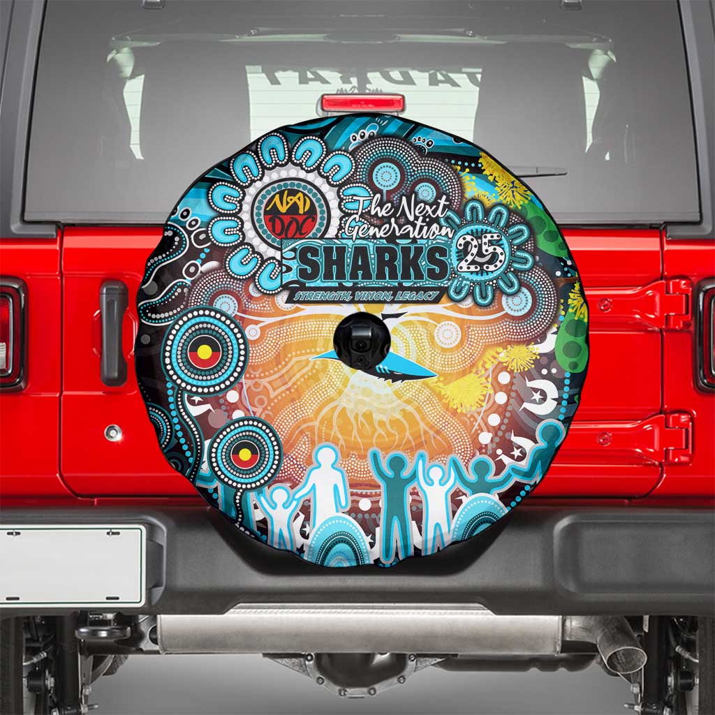 NAIDOC Week 2025 Sharks Rugby Spare Tire Cover Aboriginal Dot Painting