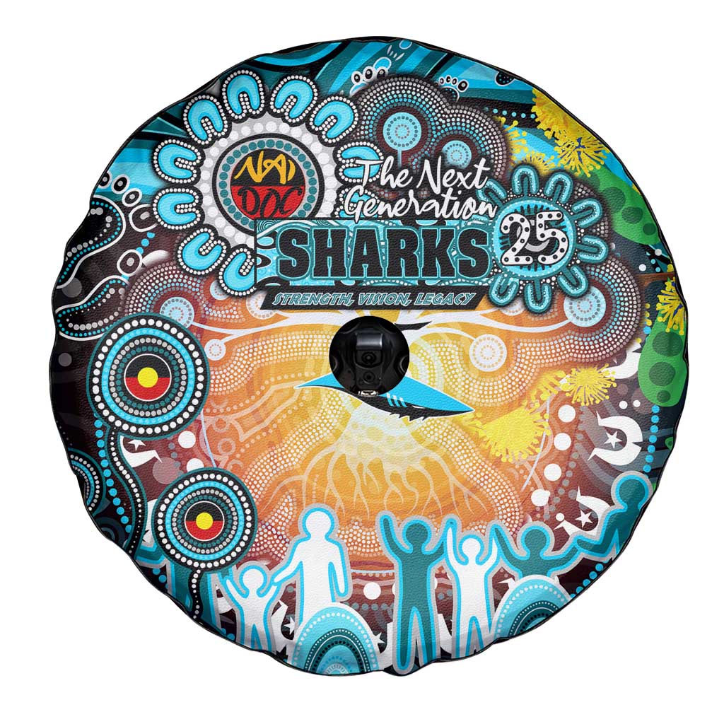 NAIDOC Week 2025 Sharks Rugby Spare Tire Cover Aboriginal Dot Painting