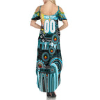 Personalised NAIDOC Week 2025 Sharks Rugby Summer Maxi Dress Aboriginal Dot Painting