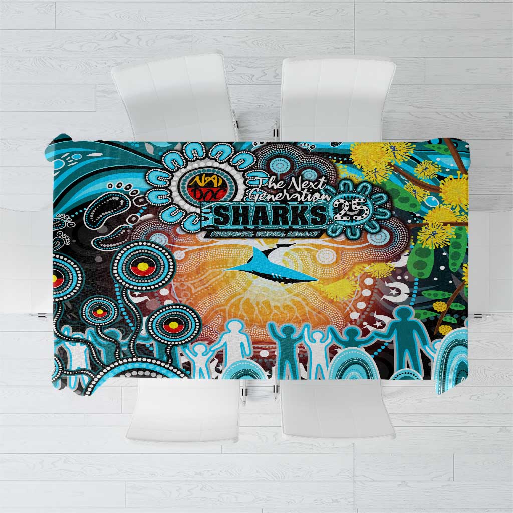 NAIDOC Week 2025 Sharks Rugby Tablecloth Aboriginal Dot Painting