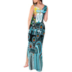Personalised NAIDOC Week 2025 Sharks Rugby Tank Maxi Dress Aboriginal Dot Painting
