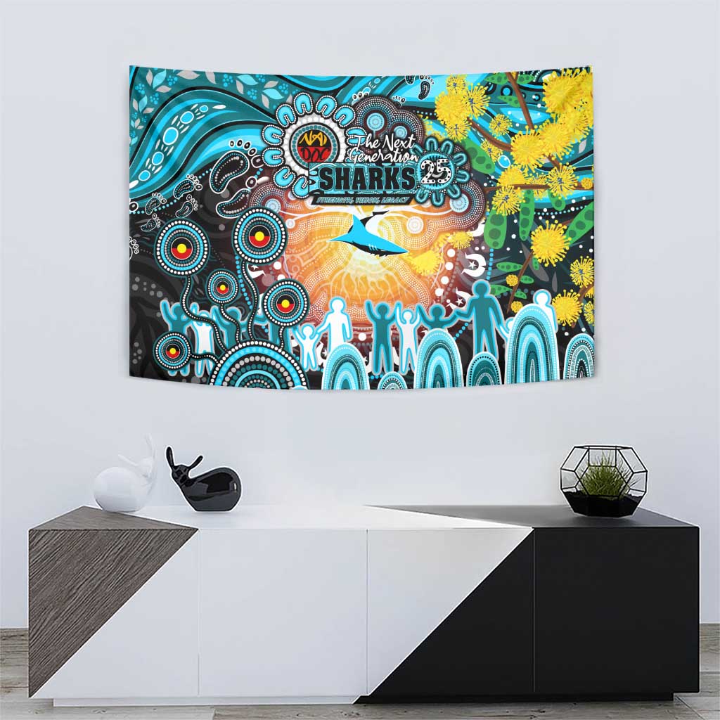 NAIDOC Week 2025 Sharks Rugby Tapestry Aboriginal Dot Painting