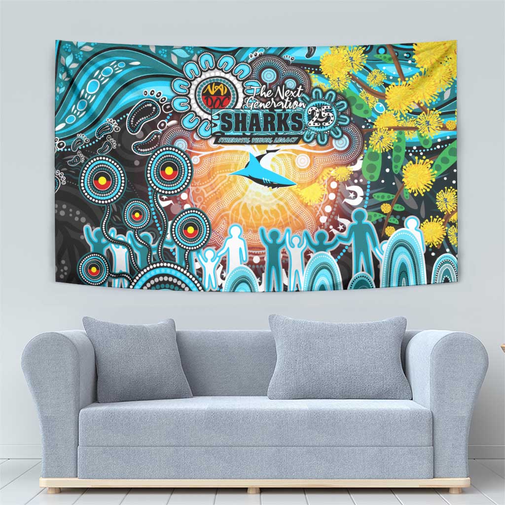 NAIDOC Week 2025 Sharks Rugby Tapestry Aboriginal Dot Painting