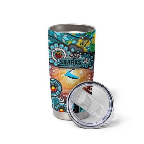 NAIDOC Week 2025 Sharks Rugby Tumbler Cup Aboriginal Dot Painting