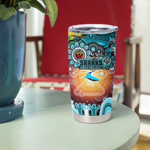 NAIDOC Week 2025 Sharks Rugby Tumbler Cup Aboriginal Dot Painting