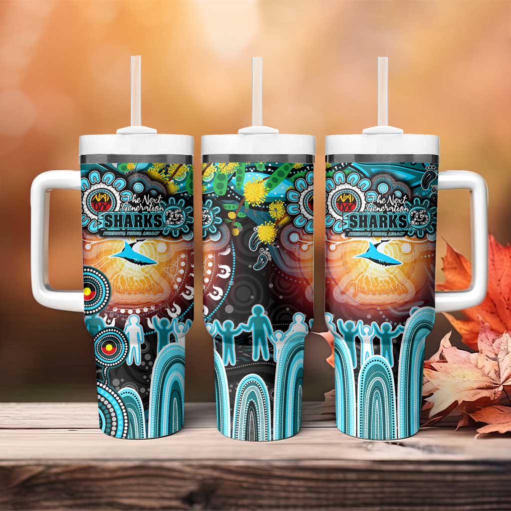 NAIDOC Week 2025 Sharks Rugby Tumbler With Handle Aboriginal Dot Painting