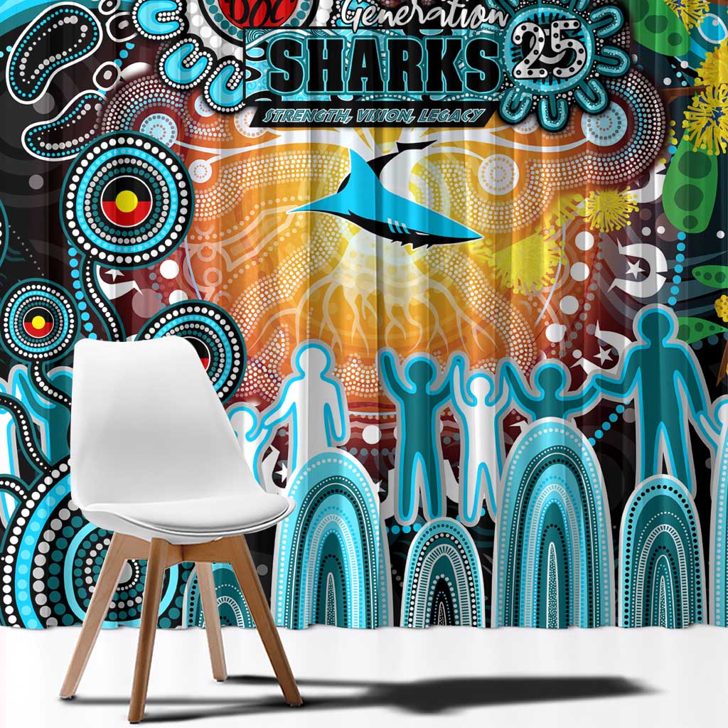 NAIDOC Week 2025 Sharks Rugby Window Curtain Aboriginal Dot Painting