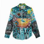 Personalised NAIDOC Week 2025 Sharks Rugby Women Casual Shirt Aboriginal Dot Painting
