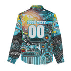Personalised NAIDOC Week 2025 Sharks Rugby Women Casual Shirt Aboriginal Dot Painting