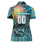 Personalised NAIDOC Week 2025 Sharks Rugby Women Polo Shirt Aboriginal Dot Painting