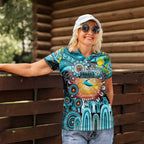 Personalised NAIDOC Week 2025 Sharks Rugby Women Polo Shirt Aboriginal Dot Painting