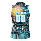 Personalised NAIDOC Week 2025 Sharks Rugby Women Sleeveless Polo Shirt Aboriginal Dot Painting