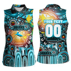 Personalised NAIDOC Week 2025 Sharks Rugby Women Sleeveless Polo Shirt Aboriginal Dot Painting