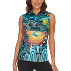 Personalised NAIDOC Week 2025 Sharks Rugby Women Sleeveless Polo Shirt Aboriginal Dot Painting