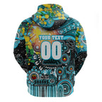Personalised NAIDOC Week 2025 Sharks Rugby Zip Hoodie Aboriginal Dot Painting
