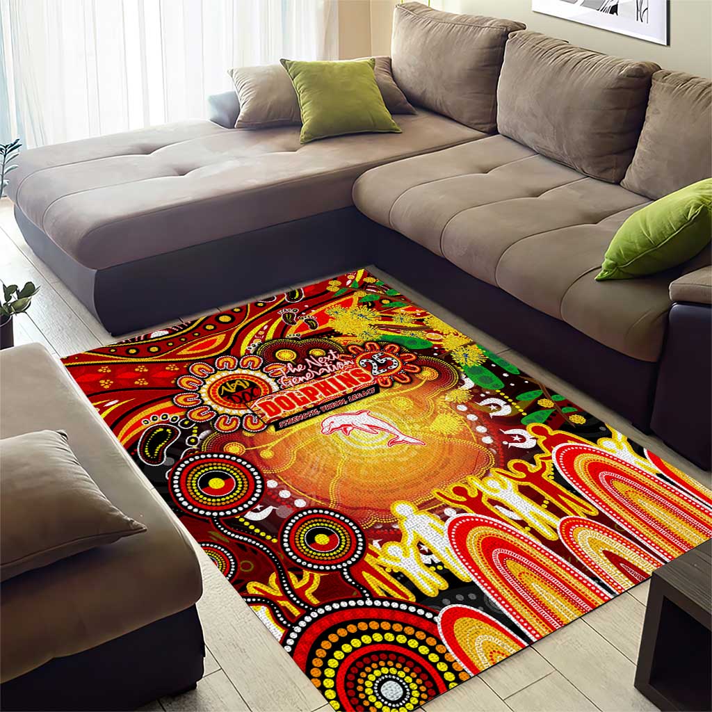 NAIDOC Week 2025 Dolphins Rugby Area Rug Aboriginal Dot Painting