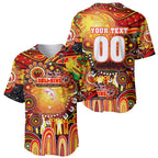 Personalised NAIDOC Week 2025 Dolphins Rugby Baseball Jersey Aboriginal Dot Painting