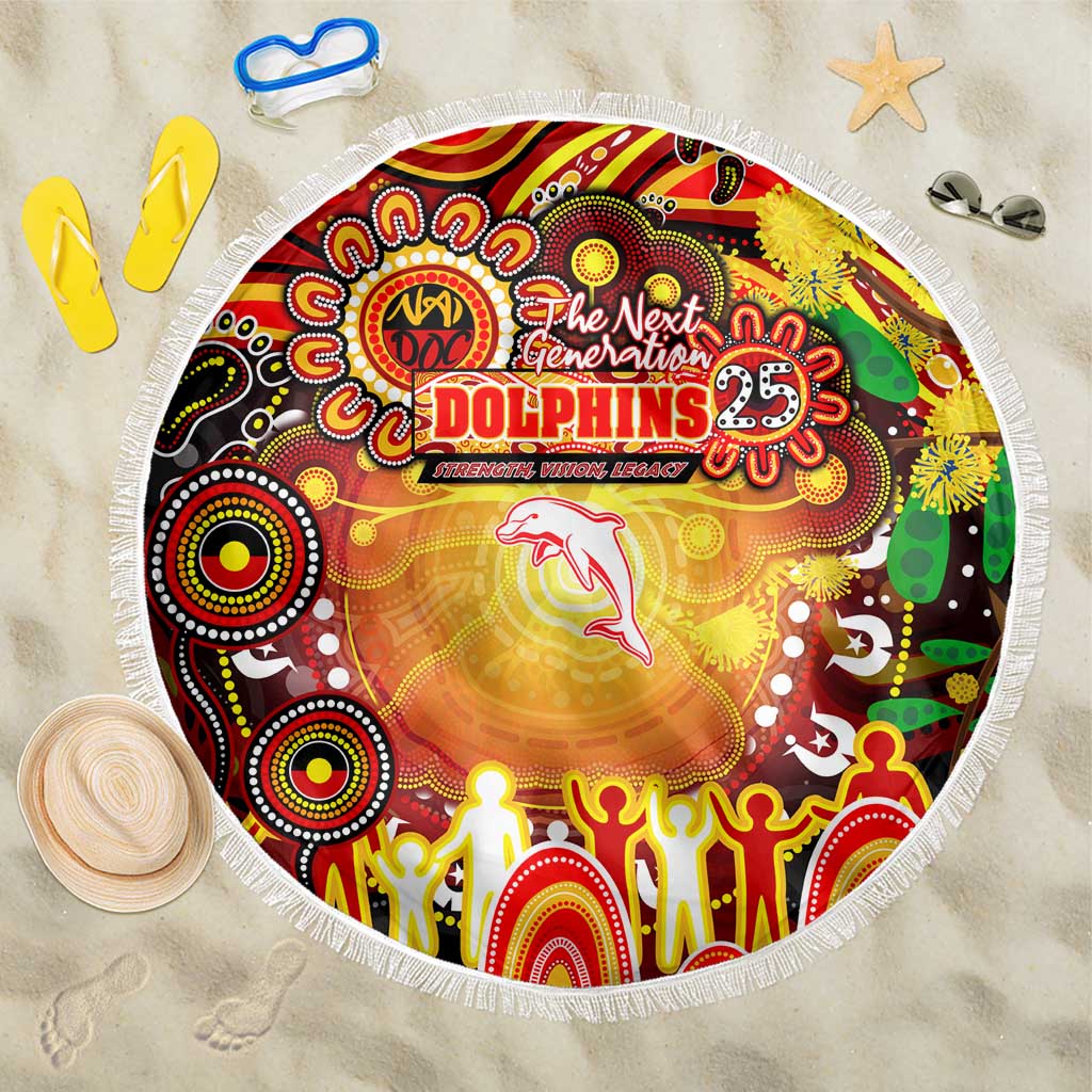NAIDOC Week 2025 Dolphins Rugby Beach Blanket Aboriginal Dot Painting