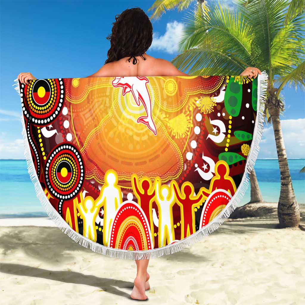 NAIDOC Week 2025 Dolphins Rugby Beach Blanket Aboriginal Dot Painting