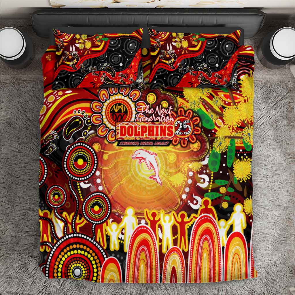 NAIDOC Week 2025 Dolphins Rugby Bedding Set Aboriginal Dot Painting