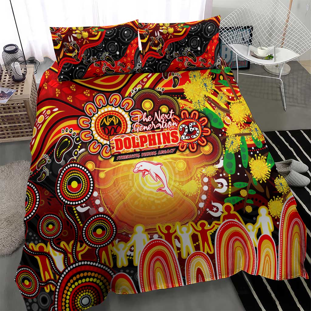 NAIDOC Week 2025 Dolphins Rugby Bedding Set Aboriginal Dot Painting