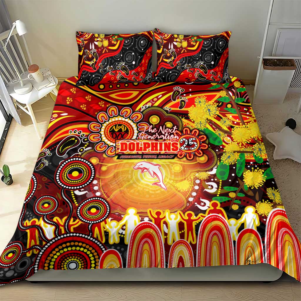 NAIDOC Week 2025 Dolphins Rugby Bedding Set Aboriginal Dot Painting