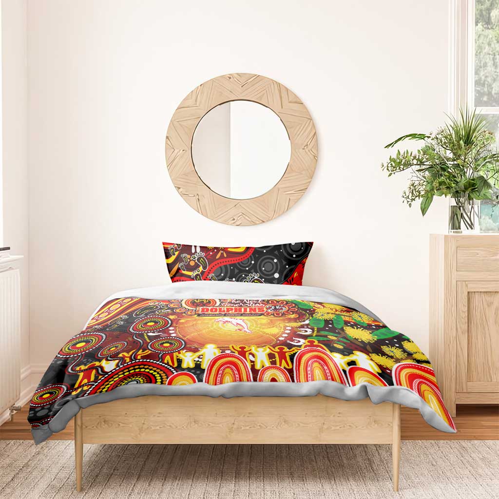 NAIDOC Week 2025 Dolphins Rugby Bedding Set Aboriginal Dot Painting