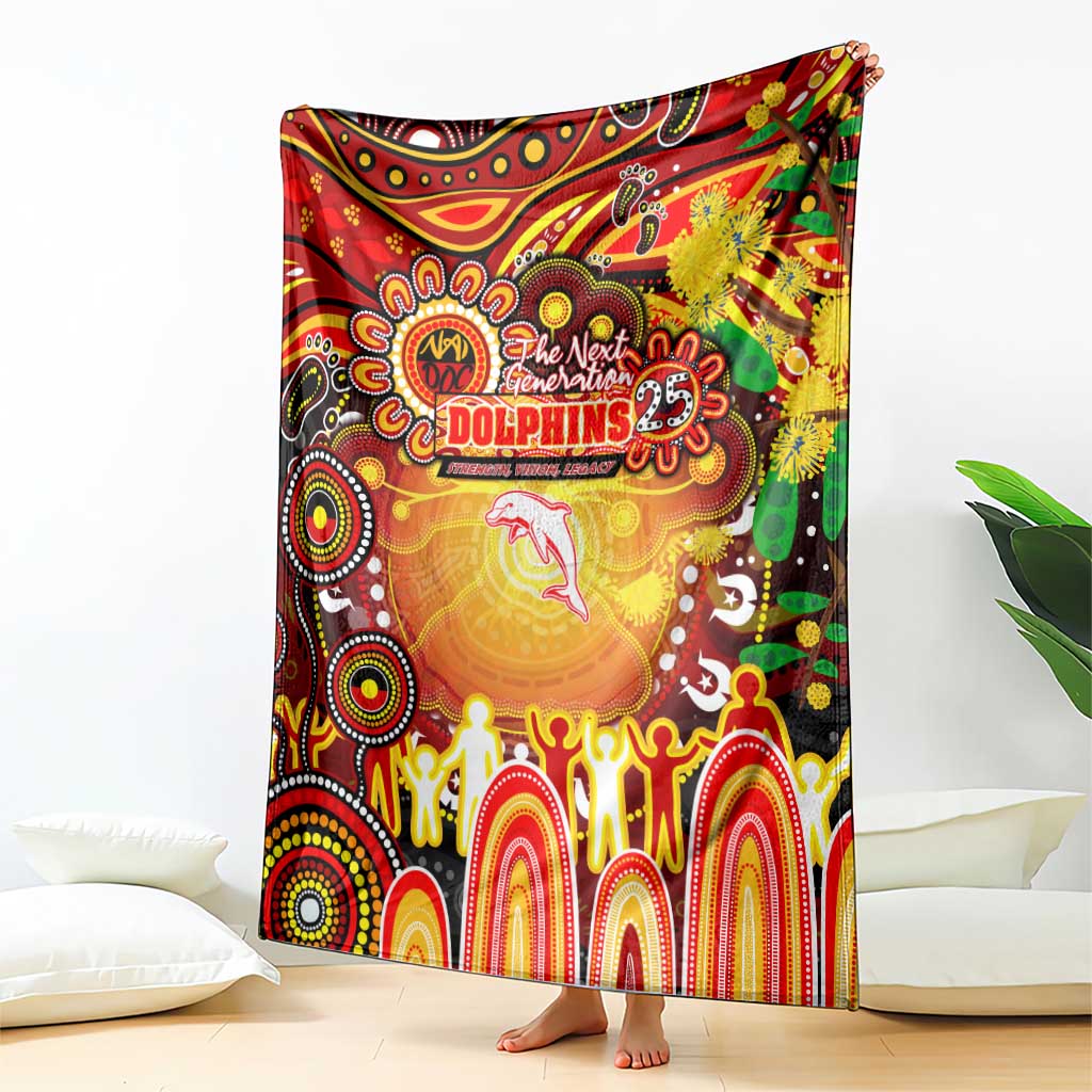 NAIDOC Week 2025 Dolphins Rugby Blanket Aboriginal Dot Painting