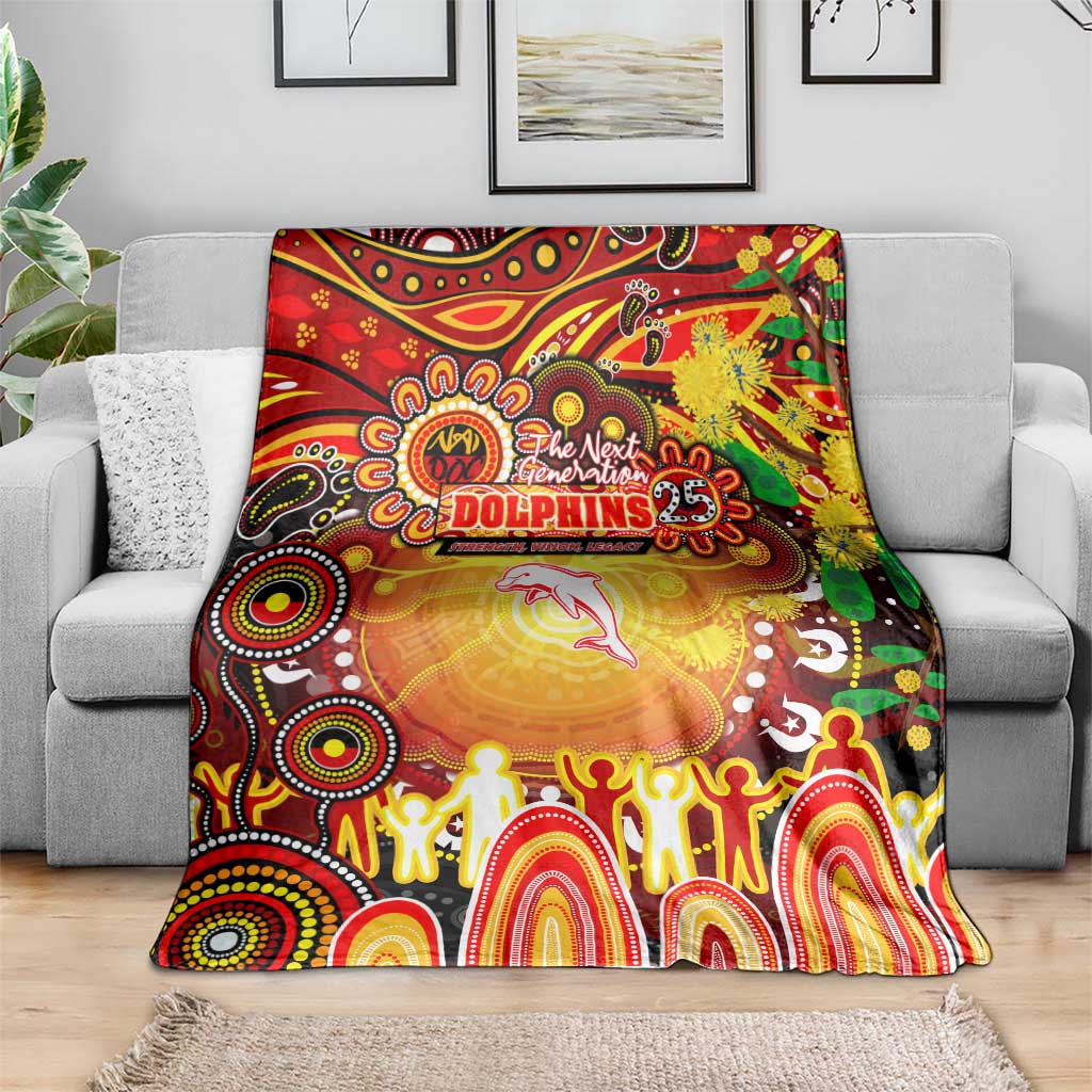 NAIDOC Week 2025 Dolphins Rugby Blanket Aboriginal Dot Painting
