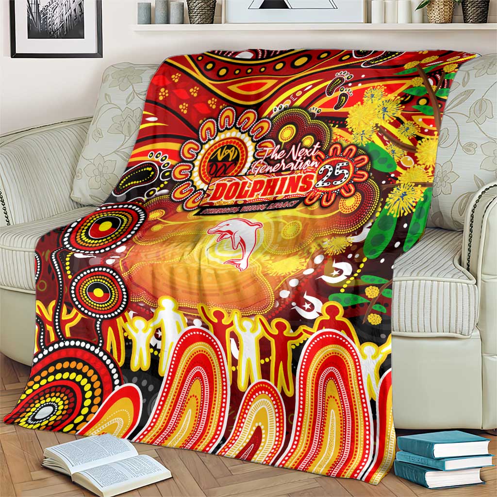 NAIDOC Week 2025 Dolphins Rugby Blanket Aboriginal Dot Painting