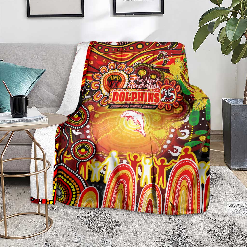 NAIDOC Week 2025 Dolphins Rugby Blanket Aboriginal Dot Painting