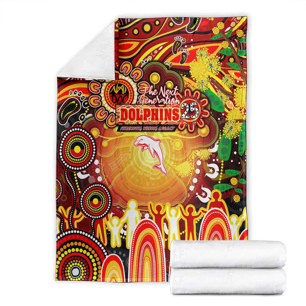 NAIDOC Week 2025 Dolphins Rugby Blanket Aboriginal Dot Painting