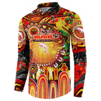 Personalised NAIDOC Week 2025 Dolphins Rugby Button Sweatshirt Aboriginal Dot Painting
