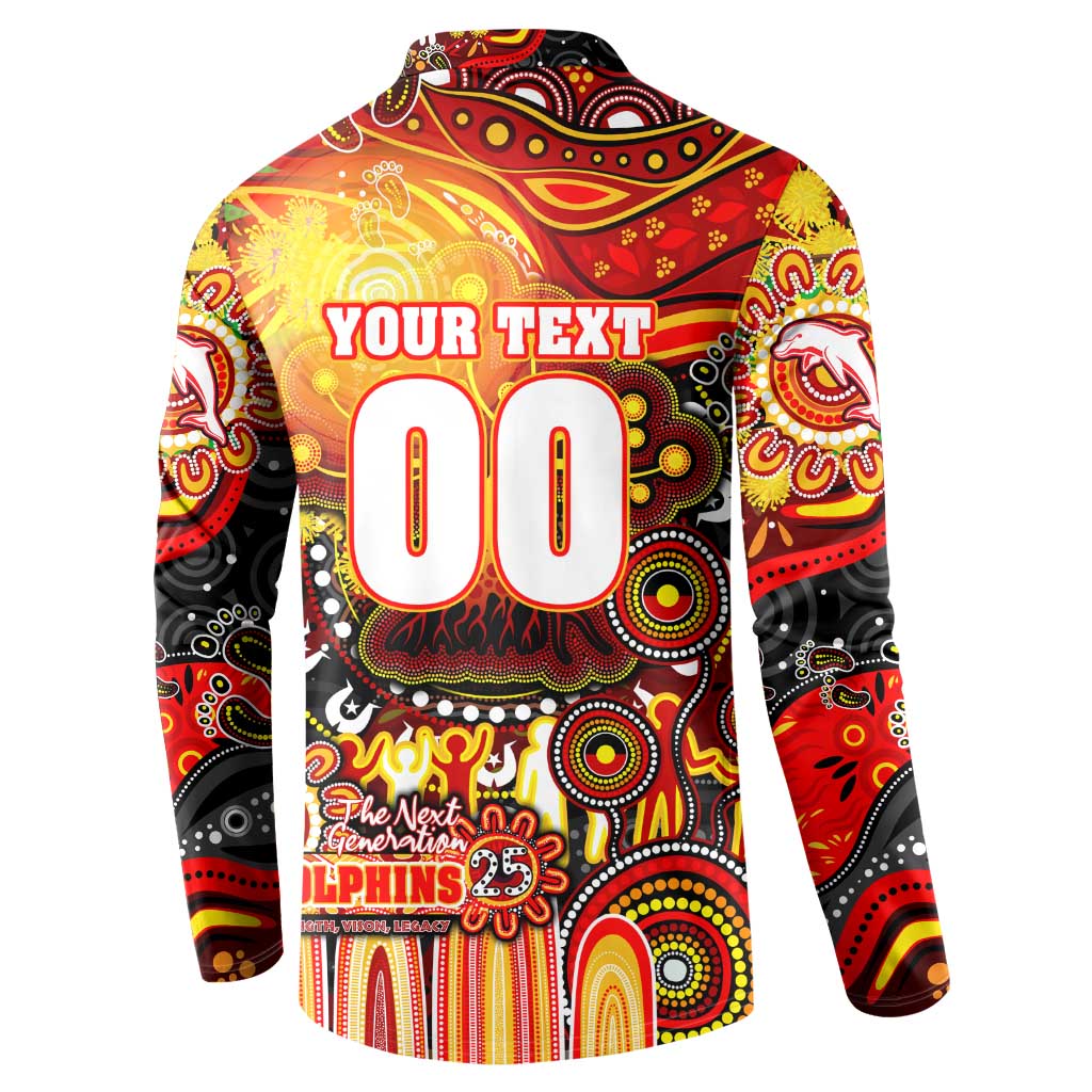 Personalised NAIDOC Week 2025 Dolphins Rugby Button Sweatshirt Aboriginal Dot Painting