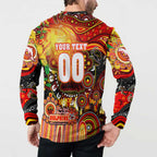 Personalised NAIDOC Week 2025 Dolphins Rugby Button Sweatshirt Aboriginal Dot Painting