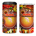 NAIDOC Week 2025 Dolphins Rugby 4 in 1 Can Cooler Tumbler Aboriginal Dot Painting