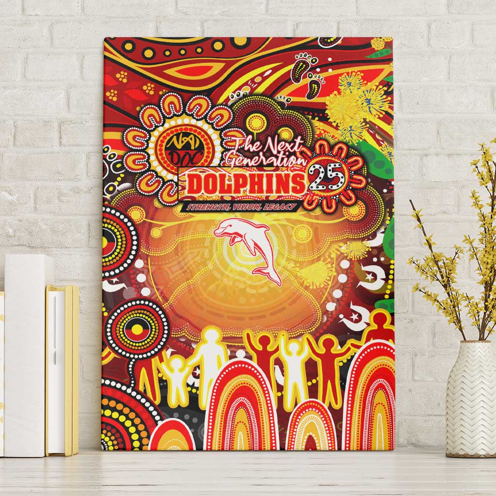 NAIDOC Week 2025 Dolphins Rugby Canvas Wall Art Aboriginal Dot Painting