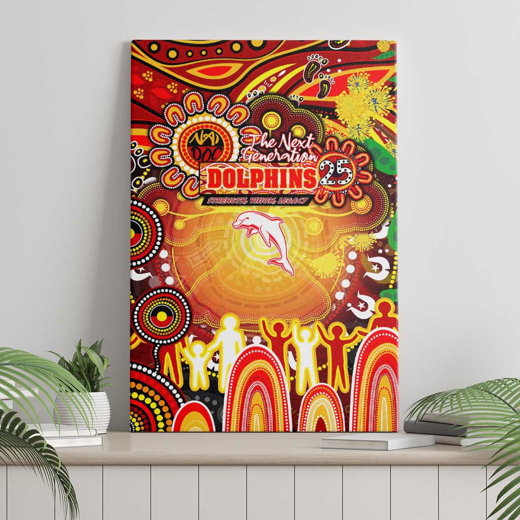 NAIDOC Week 2025 Dolphins Rugby Canvas Wall Art Aboriginal Dot Painting