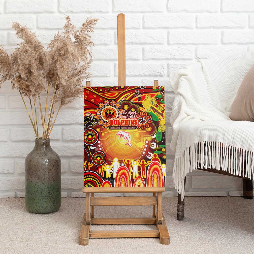 NAIDOC Week 2025 Dolphins Rugby Canvas Wall Art Aboriginal Dot Painting