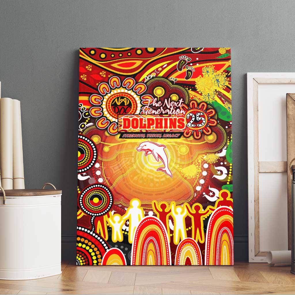 NAIDOC Week 2025 Dolphins Rugby Canvas Wall Art Aboriginal Dot Painting