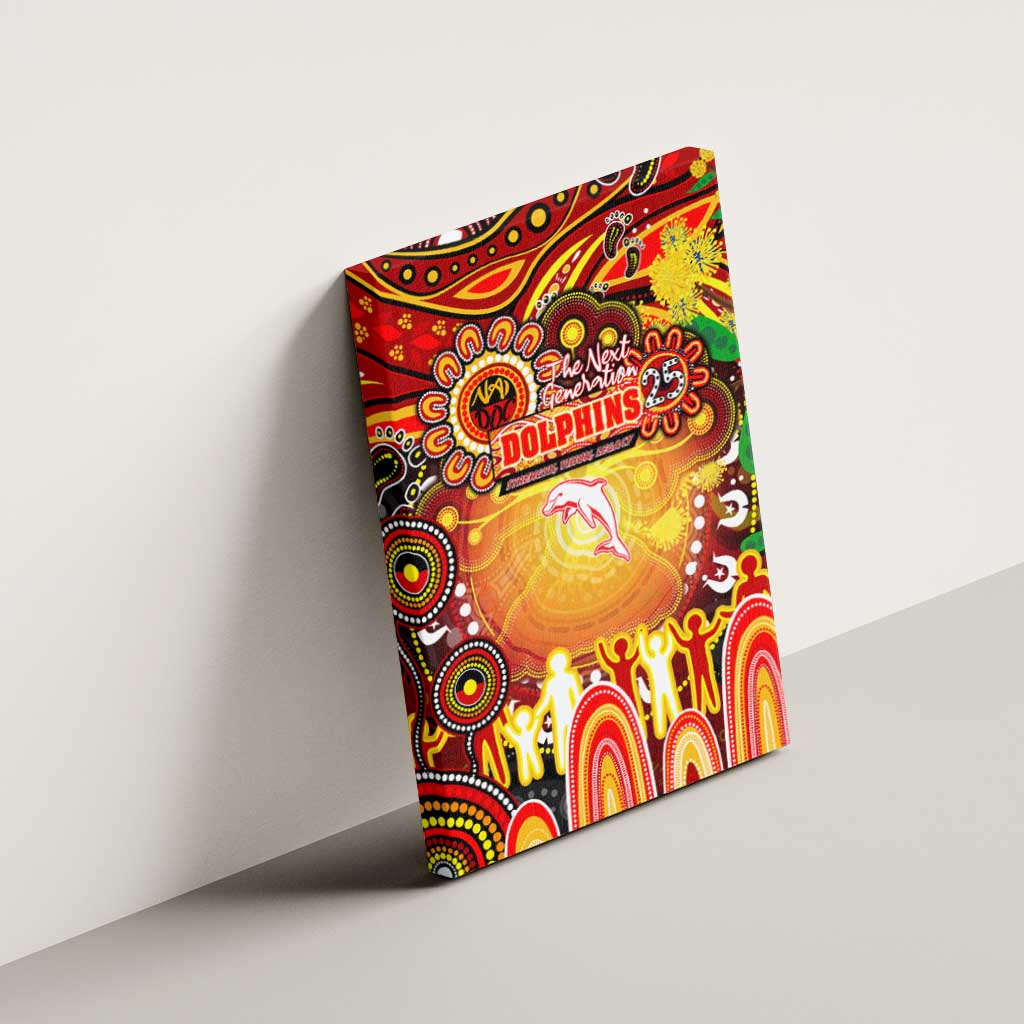 NAIDOC Week 2025 Dolphins Rugby Canvas Wall Art Aboriginal Dot Painting