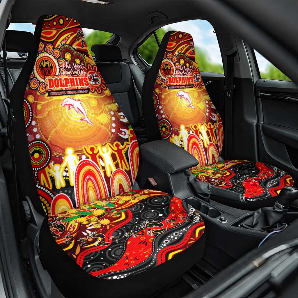 NAIDOC Week 2025 Dolphins Rugby Car Seat Cover Aboriginal Dot Painting