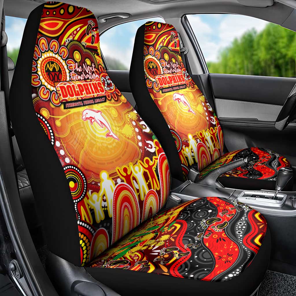 NAIDOC Week 2025 Dolphins Rugby Car Seat Cover Aboriginal Dot Painting