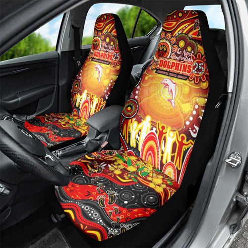 NAIDOC Week 2025 Dolphins Rugby Car Seat Cover Aboriginal Dot Painting