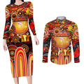 Personalised NAIDOC Week 2025 Dolphins Rugby Couples Matching Long Sleeve Bodycon Dress and Long Sleeve Button Shirt Aboriginal Dot Painting