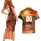 Personalised NAIDOC Week 2025 Dolphins Rugby Couples Matching Short Sleeve Bodycon Dress and Hawaiian Shirt Aboriginal Dot Painting